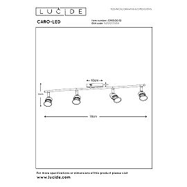 CARO-LED ceiling spotlight GU10 4 x 5 W 2700K satin chrome (Lucide)