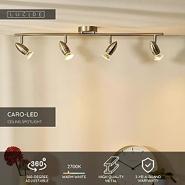 CARO-LED ceiling spotlight GU10 4 x 5 W 2700K satin chrome (Lucide)