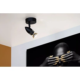 CARO Ceiling spotlight Ø9 cm 1xGU10 5W Black (Lucide)