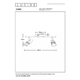 CARO Ceiling spotlight 2xGU10 5W Black (Lucide)