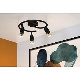 CARO Ceiling spotlight Ø31 cm 3xGU10 5W Black (Lucide)