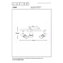 CARO Ceiling spotlight Ø31 cm 3xGU10 5W Black (Lucide)