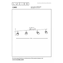 CARO Ceiling spotlight 4xGU10 5W Black (Lucide)