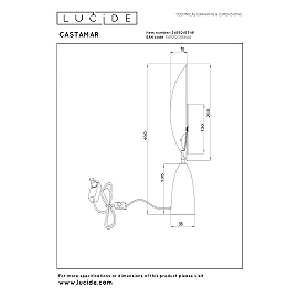CASTAMAR table lamp Ø25.5 cm LED 8W 2100K taupe (Lucide)