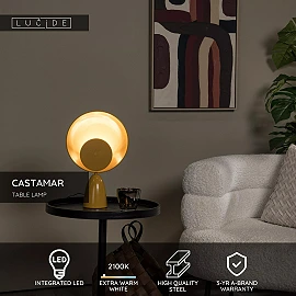 CASTAMAR table lamp Ø25.5 cm LED 8W 2100K ocher yellow (Lucide)