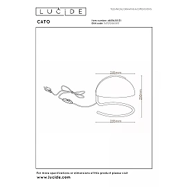 CATO galda lampa Ø23,5 cm E27 balta (Lucide)
