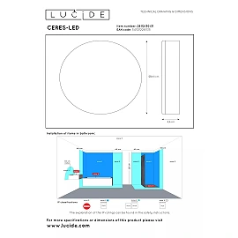 CERES-LED bathroom ceiling light Ø21.5 cm LED 30W IP44 White (Lucide)