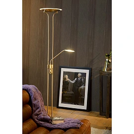 CHAMPION-LED stāvlampa lasīšanai LED 20W + 4W satīna hroma (Lucide)