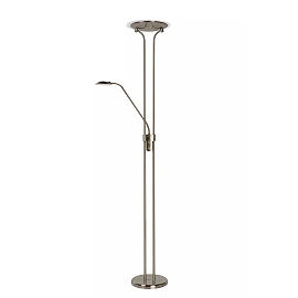 CHAMPION-LED stāvlampa lasīšanai LED 20W + 4W satīna hroma (Lucide)