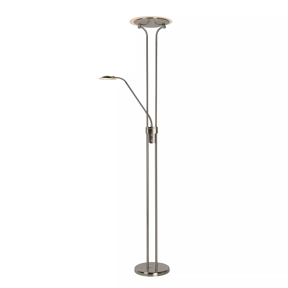 CHAMPION-LED stāvlampa lasīšanai LED 20W + 4W satīna hroma (Lucide)