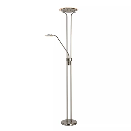 CHAMPION-LED stāvlampa lasīšanai LED 20W + 4W satīna hroma (Lucide)