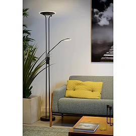 CHAMPION-LED stāvlampa lasīšanai LED 20W + 4W melna (Lucide)