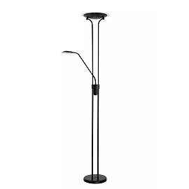 CHAMPION-LED stāvlampa lasīšanai LED 20W + 4W melna (Lucide)