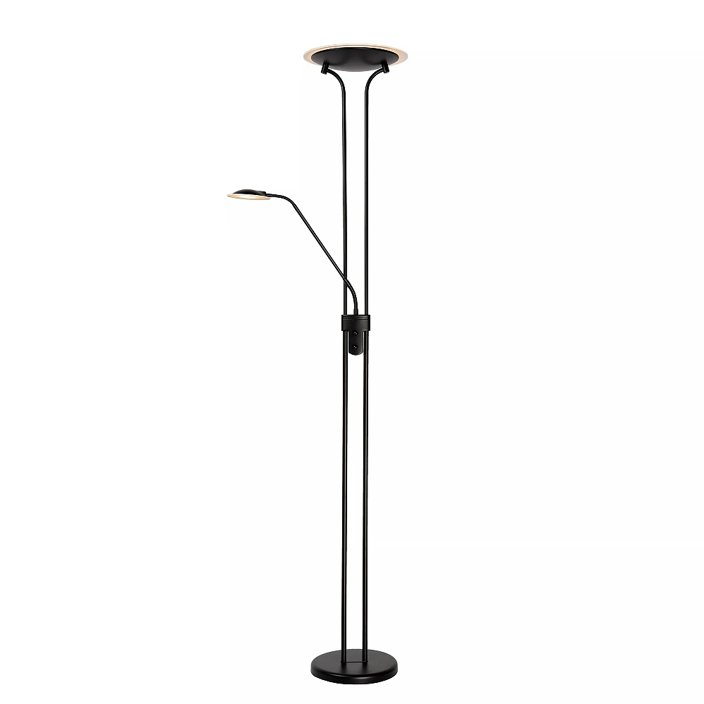 CHAMPION-LED stāvlampa lasīšanai LED 20W + 4W melna (Lucide)