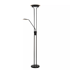CHAMPION-LED stāvlampa lasīšanai LED 20W + 4W melna (Lucide)