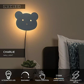 CHARLIE children's LED wall light 7 W 2700 K blue (Lucide)