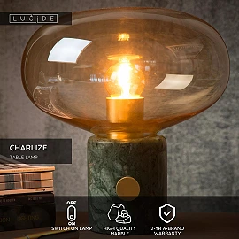 CHARLIZE galda lampa Ø23 cm 1 x 40 W E27 zaļa (Lucide)