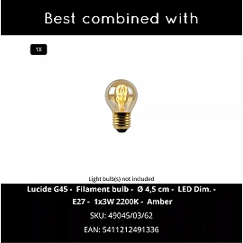CHARLIZE galda lampa Ø23 cm 1 x 40 W E27 melna (Lucide)
