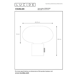 CHARLIZE galda lampa Ø23 cm 1 x 40 W E27 melna (Lucide)