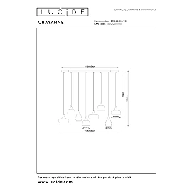CHAYANNE piekarama lampa 8 x 10 W E14 melna (Lucide)