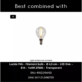 CHAYANNE piekarama lampa Ø30 cm 3 x 10 W E14 melna (Lucide)