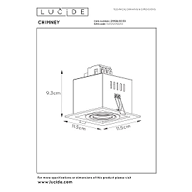 CHIMNEY recessed spotlight 1xGU10 Black (Lucide)
