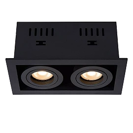 CHIMNEY recessed spotlight 2xGU10 Black (Lucide)
