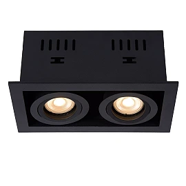 CHIMNEY recessed spotlight 2xGU10 Black (Lucide)