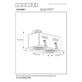 CHIMNEY recessed spotlight 2xGU10 Black (Lucide)