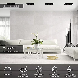 CHIMNEY recessed spotlight 2xGU10 Black (Lucide)