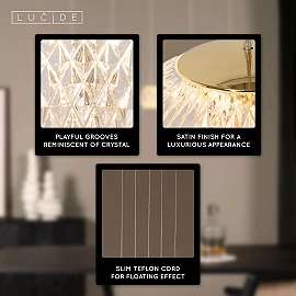 CINTRA pendant light LED 5x4.7 W 2700 K 84 cm transparent (Lucide)