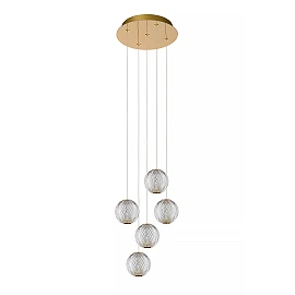 CINTRA pendant light LED 5x4.7 W 2700 K Ø32 cm transparent (Lucide)