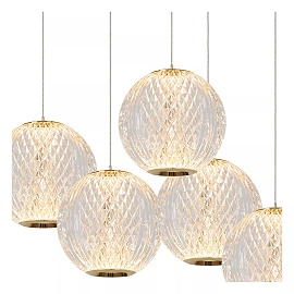 CINTRA pendant light LED 5x4.7 W 2700 K Ø32 cm transparent (Lucide)