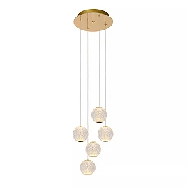 CINTRA pendant light LED 5x4.7 W 2700 K Ø32 cm transparent (Lucide)