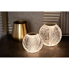 CINTRA rechargeable table lamp LED 1x2 W 2700 K Ø11 cm transparent (Lucide)