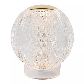 CINTRA rechargeable table lamp LED 1x2 W 2700 K Ø11 cm transparent (Lucide)