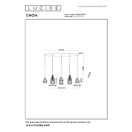 CINZIA pendant light 8xE27 White (Lucide)