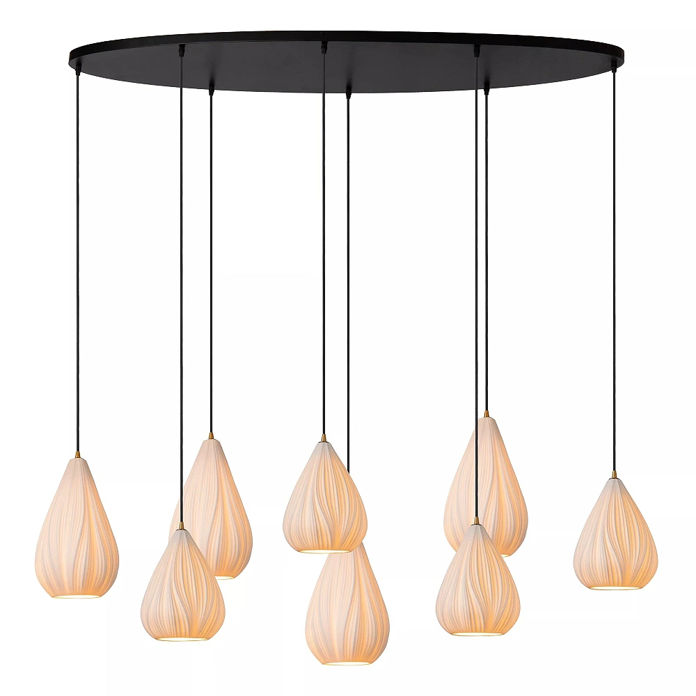 CINZIA pendant light 8xE27 White (Lucide)