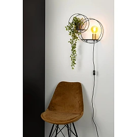 CIRCLE Wall light 1xE27 black (Lucide)
