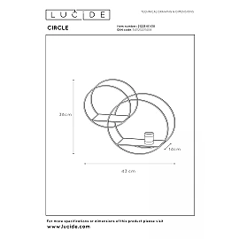 CIRCLE Wall light 1xE27 black (Lucide)