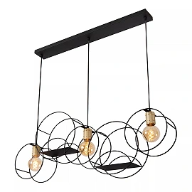 CIRCLE pendant light 104 cm 3 x E27 black (Lucide)
