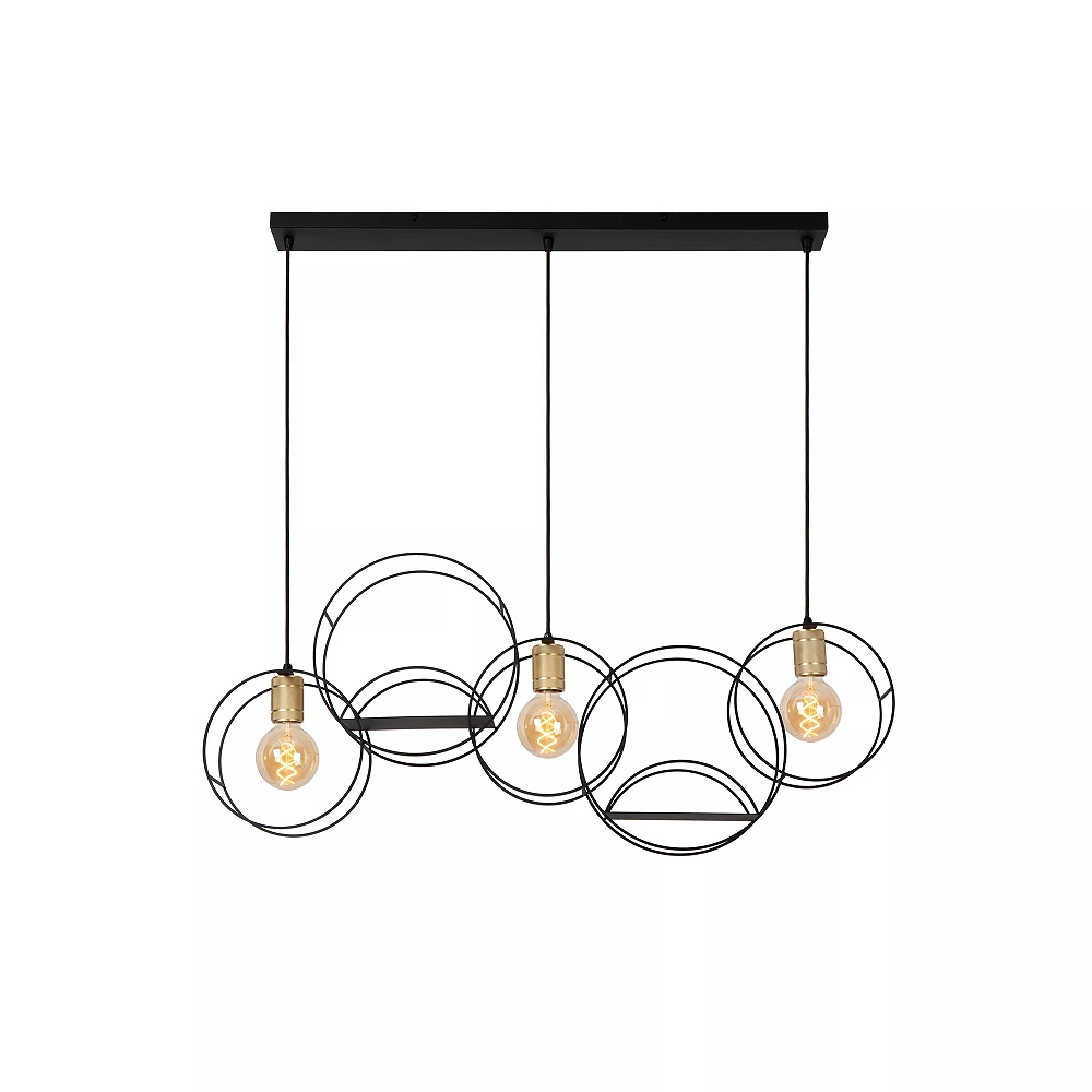 CIRCLE pendant light 104 cm 3 x E27 black (Lucide)