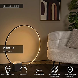 CIRKELIS LED galda lampa 24 W 3000 K melna (Lucide)