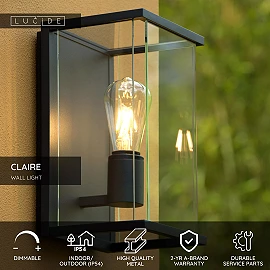 CLAIRE outdoor wall light 1xE27 Anthracite (Lucide)