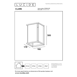 CLAIRE outdoor wall light 1xE27 White (Lucide)