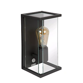 CLAIRE outdoor wall light 1xE27 with motion sensor Anthracite (Lucide)