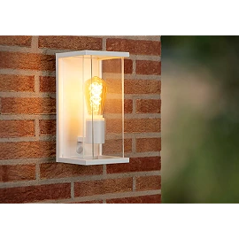 CLAIRE outdoor wall light 1xE27 with motion sensor White (Lucide)
