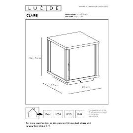 CLAIRE outdoor bollard 1xE27 Anthracite (Lucide)