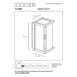 CLAIRE outdoor wall light 1xE27 Anthracite (Lucide)