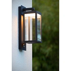 CLAIRETTE LED outdoor wall light with motion and dusk sensor 1 x 13 W 3000K anthracite (Lucide)